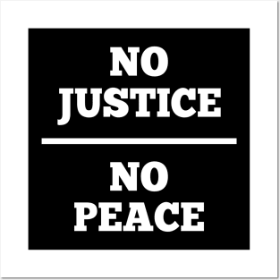 No Justice No Peace Black Lives Matter Posters and Art